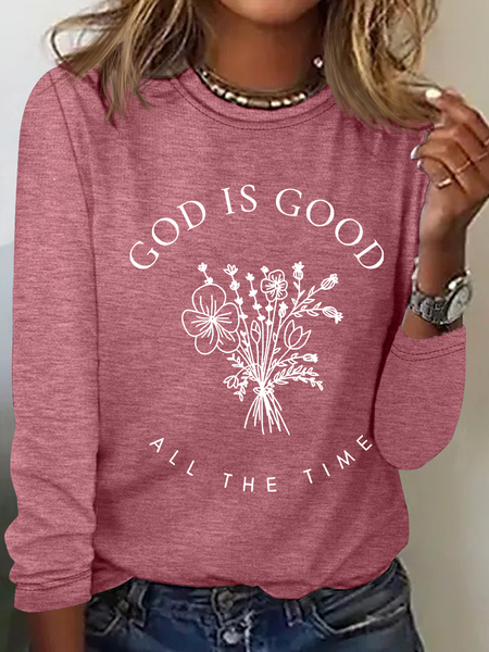 

All The Time Casual Long Sleeve Shirt, Watermelon, Long sleeves