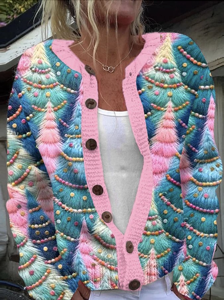 

Casual Floral Cardigan, Pink, Cardigans