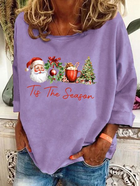 

Christmas Tis the Season Cozy Casual Sweatshirt, Lavender, Hoodies&Sweatshirts