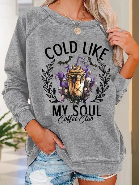 

Cold Like My Soul Funny Halloween Casual Sweatshirt, Light gray, Hoodies&Sweatshirts