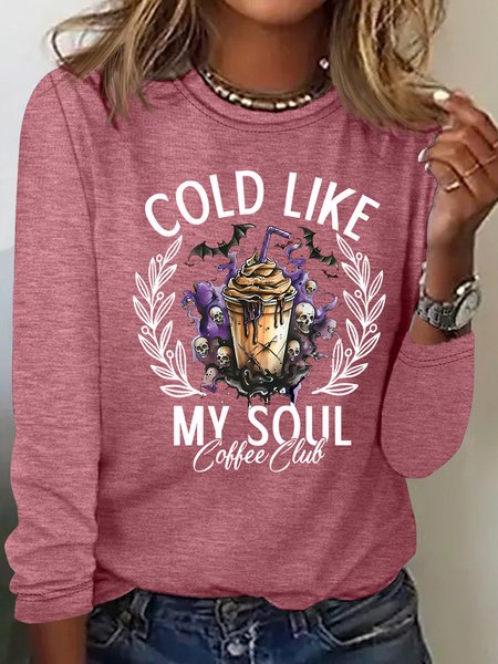 

Cold Like My Soul Funny Halloween Casual Long Sleeve Shirt, Watermelon, Long sleeves