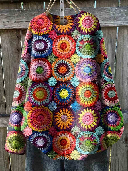 

3D Printing Colorful Funny Print Knit Pullover Sweater, Red, Sweaters