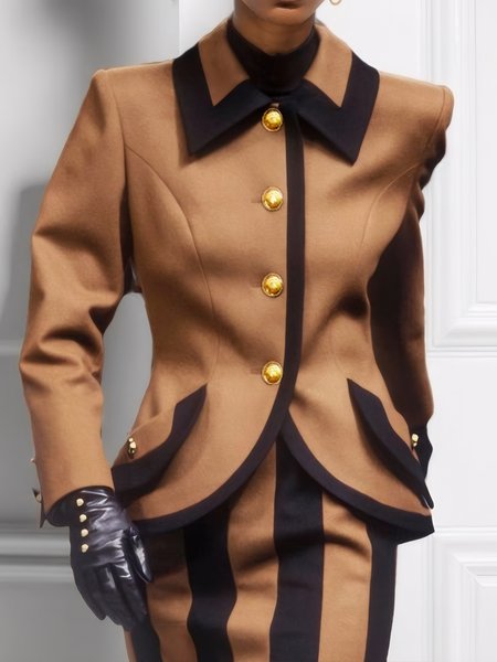 Urban Shawl Collar Regular Sleeve Jacket, Brown, Jackets