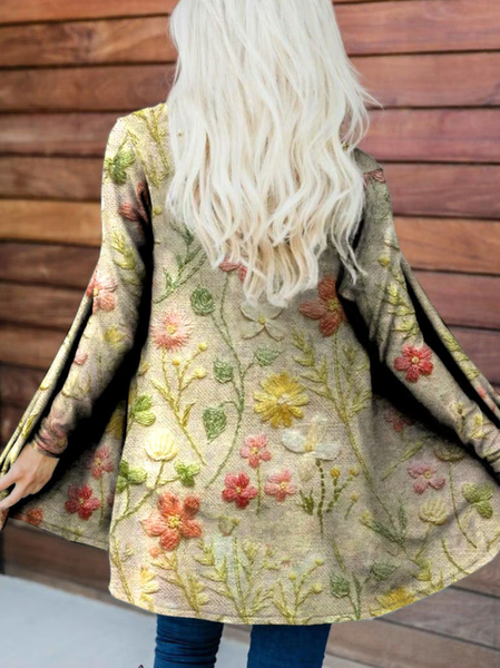 

Women's Floral Spring/Fall Cover-up Casual Lightweight Cardigan, Green, Cardigans