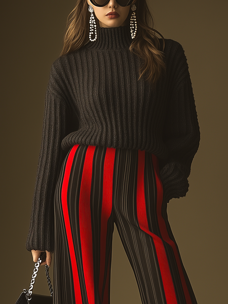 

Plain Raglan Sleeves Loose Casual Sweater, Black, Pullovers
