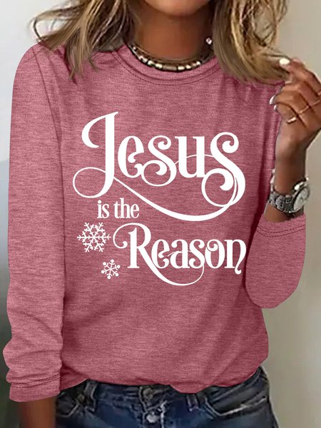 

Jesus Is The Reason Casual Long Sleeve Shirt, Watermelon, Long sleeves