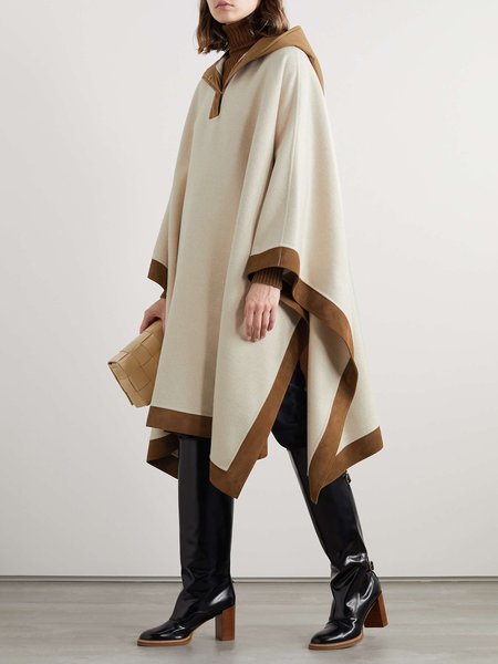 

Raglan Sleeves Casual Color Block Cloak, Beige, Poncho and Capes
