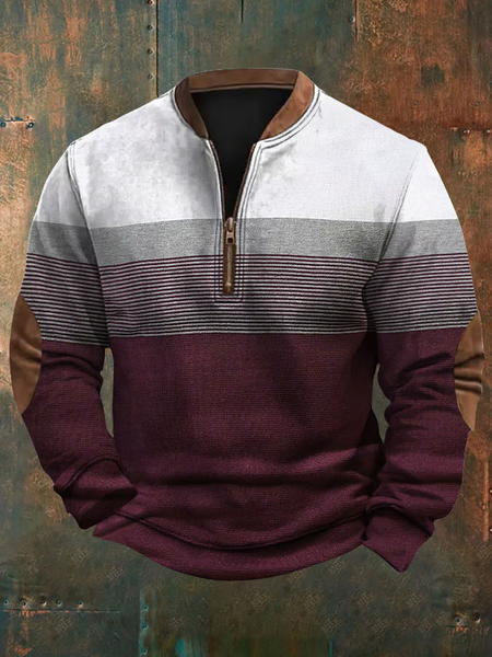 

Men's Western Vintage Textured Print Sweatshirt, As picture, Hoodies&Sweatshirts