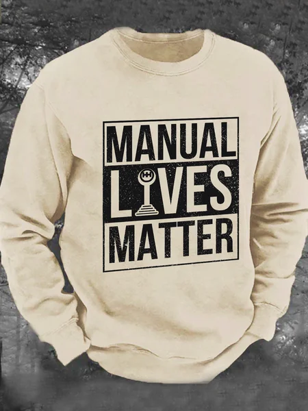 

Manual Lives Matter - Manual Gear Shifting Men's Casual Sweatshirt, Khaki, Hoodies&Sweatshirts