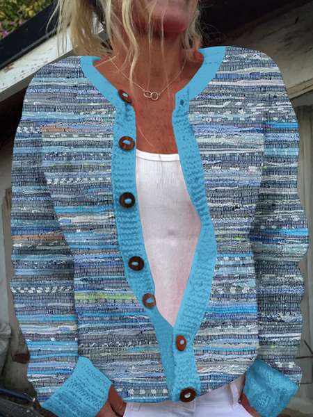 

Women's Diabetes Awareness Long Sleeve Knitted Cardigan, Blue, Cardigans