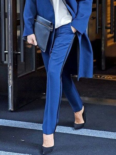 

Urban Regular Fit Color Block Pants, Blue, Pants