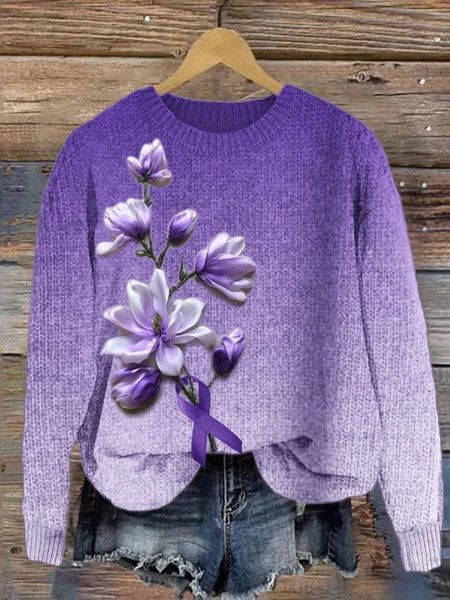

Maple Leaf Simple Sweater, Purple, Sweaters