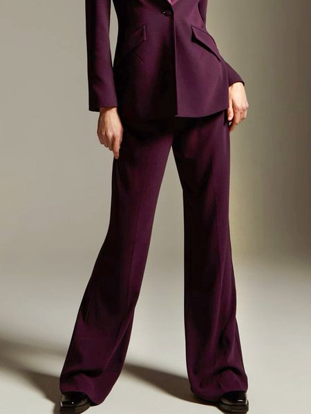 

Urban Plain Loose Pants, Purple, Pants