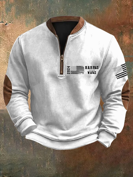 

Men's Vintage Flag Vote Print Sweatshirt, White, Hoodies&Sweatshirts