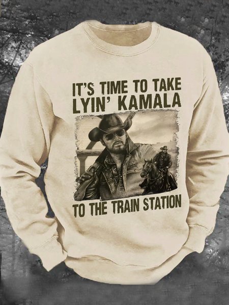 

It's Time Men's Casual Sweatshirt, Khaki, Hoodies&Sweatshirts