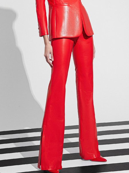 

Regular Fit Urban Faux Leather Pants, Red, Leather Pants