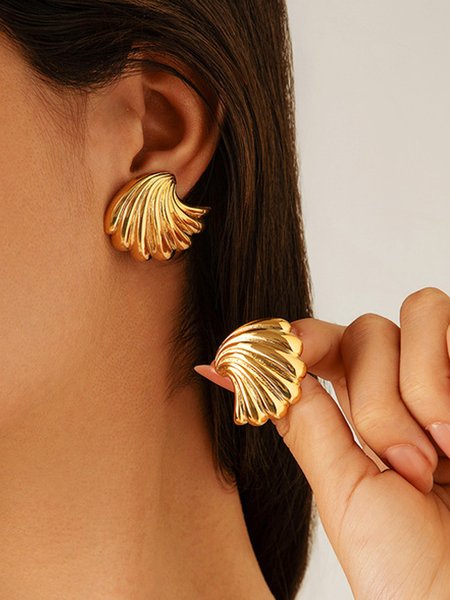 Urban Metal Stud, Golden, Earrings