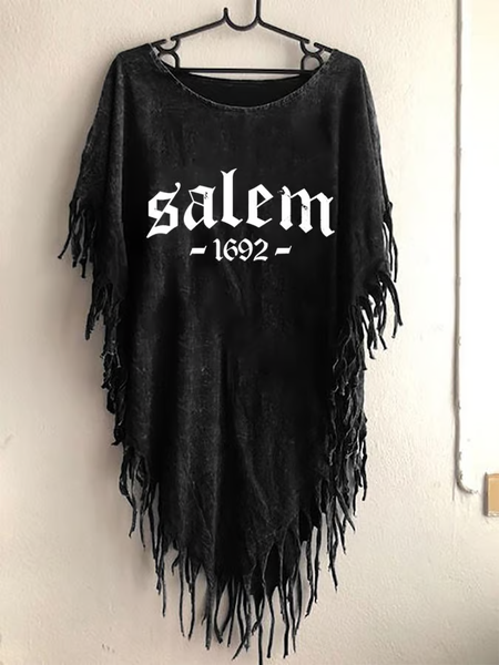 

Women's Salem 1692 Print Round Neck Top, Black, T-shirts
