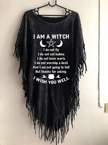 

Women's I Am A Witch I Witch You Well Print Top, As picture, T-shirts