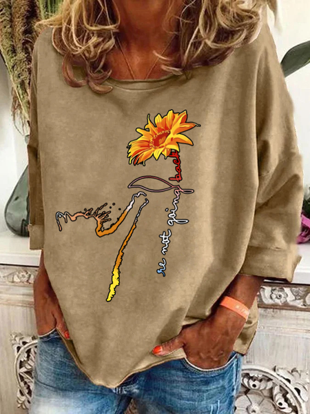 

We're Not Going Back Cat Casual Sweatshirt, Khaki, Hoodies&Sweatshirts