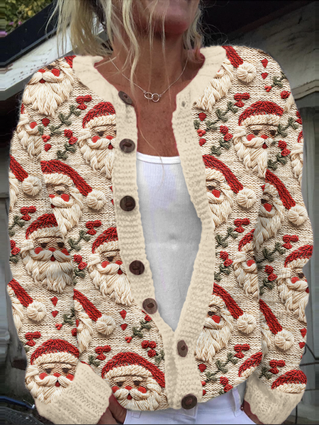 

Casual Loose Maple Leaf Knitted Sweater, Khaki, Cardigans