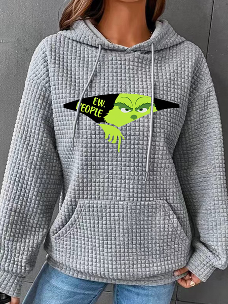 

Ew People Christmas Simple Loose Hoodie, Gray, Hoodies&Sweatshirts