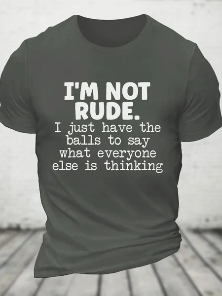 

I'm Not Rude Cotton T-shirt, Deep gray, T-shirts