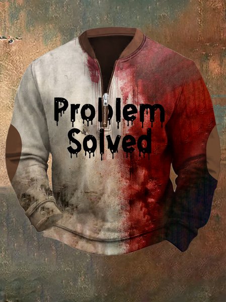 

Problem Solved Men's Halloween Tassel Zip-Up Sweatshirt, As picture, Hoodies&Sweatshirts