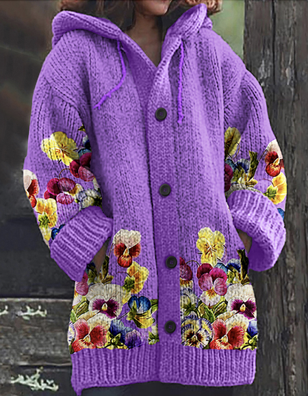 

Regular Fit Casual Cardigan, Purple, Cardigans