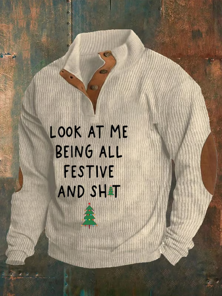 

Men'sLook At Me Being All Festive And Shit Casual Sweatshirt, Khaki, Hoodies&Sweatshirts