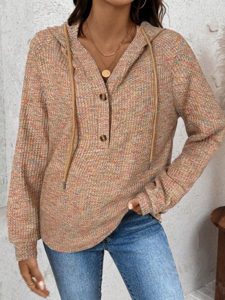 

Loose Casual Hoodie Sweatshirt, Multicolor, Outerwear