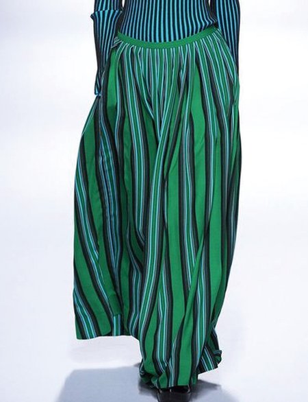 

Urban Loose Striped Pockets Maxi Skirt, Green, Skirts