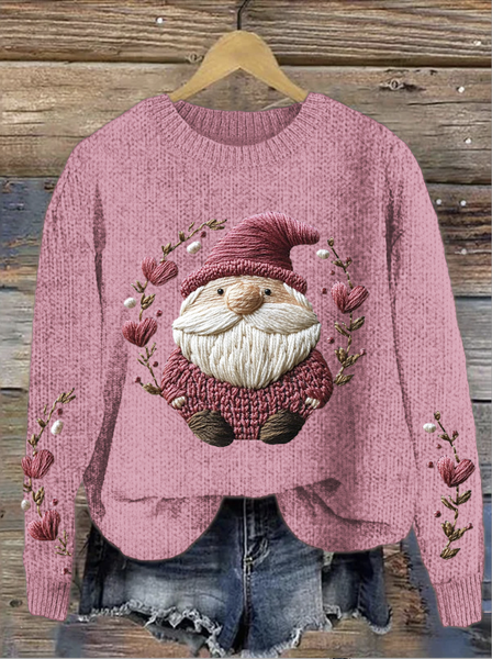 

Simple Maple Leaf Knitted Sweater, Pink, Sweaters