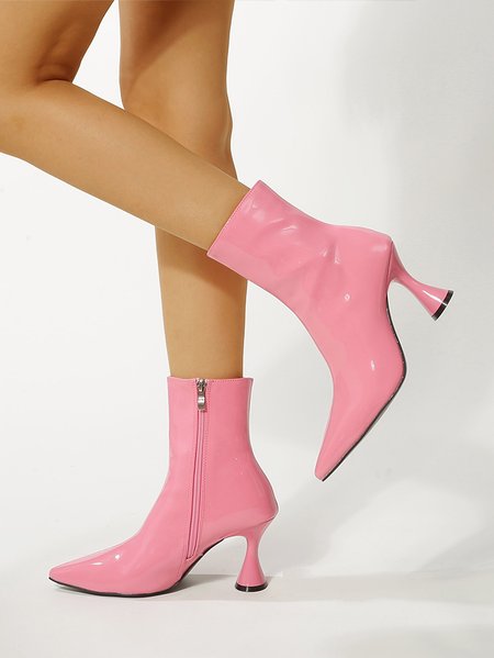 

Shaped Heel Urban Pu Autumn Boots, Pink, Boots