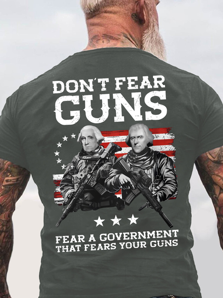

Don't Fear Guns Back Cotton T-shirt, Deep gray, T-shirts