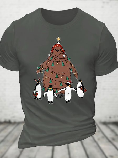 Christmas Pesto The Penguin CHristmas Tree Penguins Lovers Cotton T-shirt, Deep gray, T-shirts
