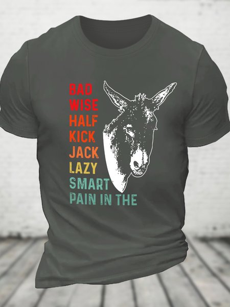 

Funny Bad Ass Donkey Smartass Pain In The Ass Adult Meme Cotton T-shirt, Deep gray, T-shirts