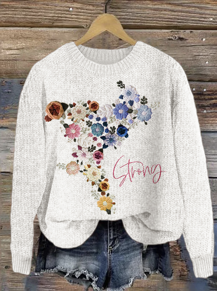 

Maple Leaf Casual Sweater, White, Sweaters