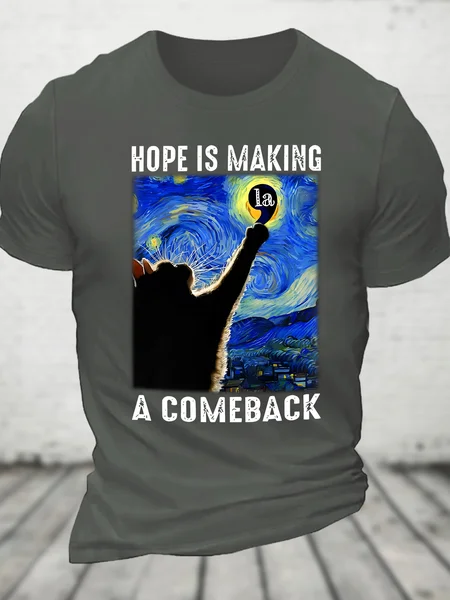 

Hope Is Making A Comeback Funny Comma La Kamala Cat Lover Cotton T-shirt, Deep gray, T-shirts