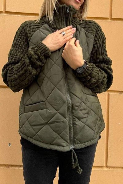 

Women's Casual Winter Plain Mock Neck Padded Parka, Army green, Jackets