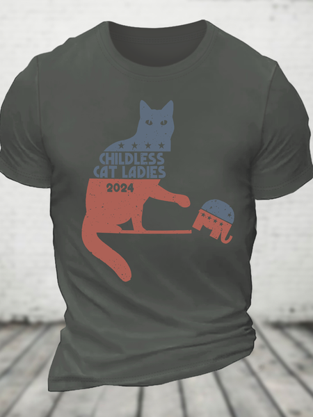 

Childless Cat Lady Vs Gop Elephant Kamala Harris 2024 Cotton T-Shirt, Deep gray, T-shirts