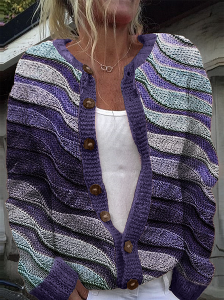 

Simple Crew Neck Sweater, Purple, Cardigans