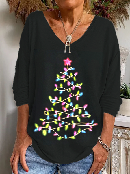 

Christmas Tree Long sleeve Shirt, Black, Long sleeves