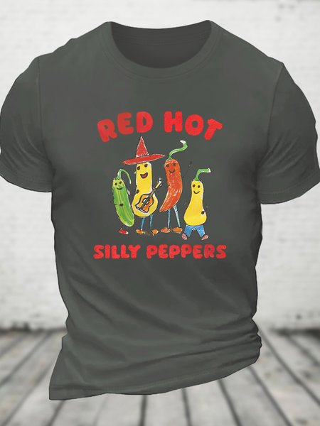 Silly Peppers Cotton T-shirt, Deep gray, T-shirts