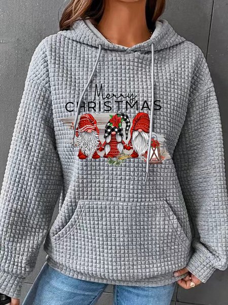 

Christmas Gnomes Simple Loose Hoodie, Gray, Hoodies&Sweatshirts
