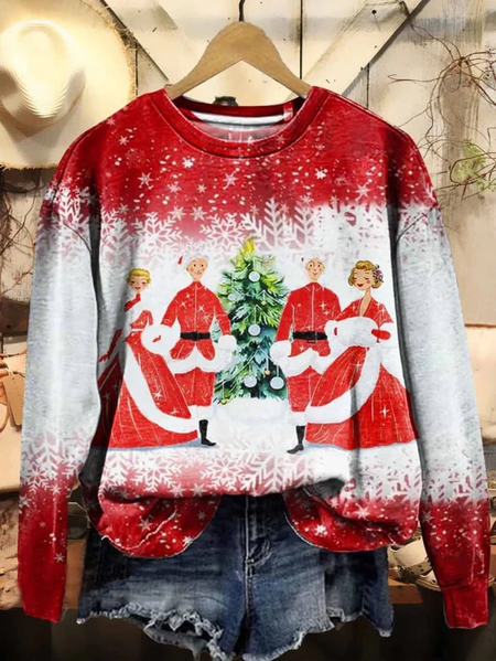

Women's Merry Christmas Print Casual Sweatshirt, Red, Hoodies&Sweatshirts