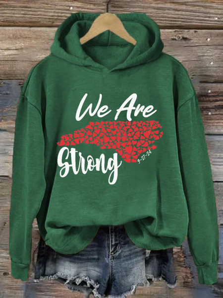 

Women's North Carolina We Are Strong Print Hoodie, Green, Hoodies&Sweatshirts