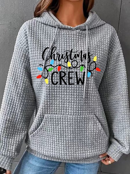 

Christmas Crew Simple Loose Hoodie, Gray, Hoodies&Sweatshirts