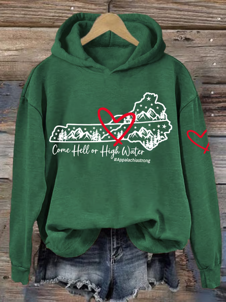 

Women's Appalachia Strong Print Sweatshirt, Green, Hoodies&Sweatshirts