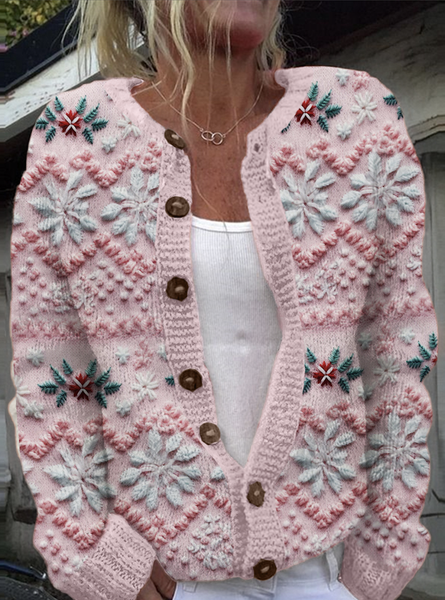 

Stand Collar Casual Cardigan, Pink, Cardigans